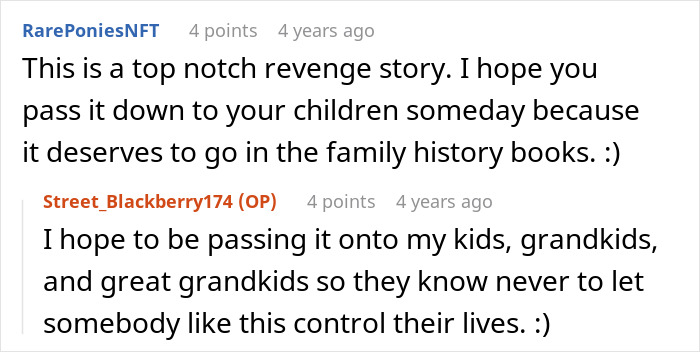 Reddit post discussing a revenge story about an ex-fianc&eacute;.