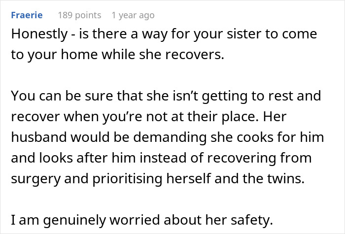 Sis Comes To Aid Postpartum Mom With Household Chores, BIL Says Wife Should Handle It Herself