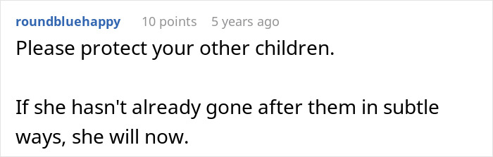 Comment advising a father to protect his family following a daughter cruel outburst. Comment advising a father to protect his family following a daughter cruel outburst.