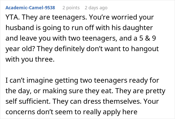 Wife Says No To Husband’s Plan To Bring His Former Stepkids On Their Florida Vacation, He Gets Mad Wife Says No To Husband’s Plan To Bring His Former Stepkids On Their Florida Vacation, He Gets Mad