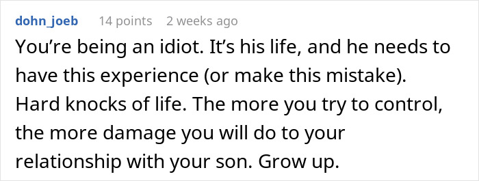 Comment telling a mom to avoid damaging her relationship over her son's girlfriend. Comment telling a mom to avoid damaging her relationship over her son's girlfriend.