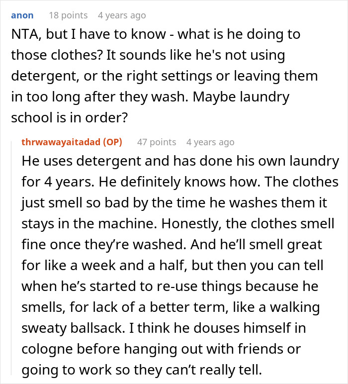 Grown Man Hates Doing Laundry, Doesn't Understand Why His Family Calls Him Out On His Stinky Clothes