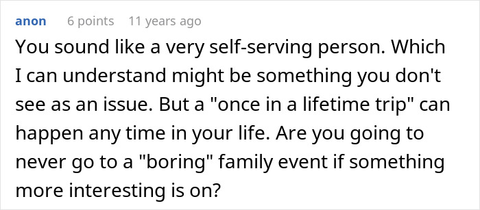 Comment on self-serving behavior and family events in relationship trouble story Comment on self-serving behavior and family events in relationship trouble story