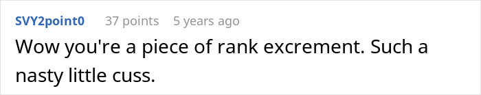 Comment calling someone a piece of rank excrement over Halloween candy issue