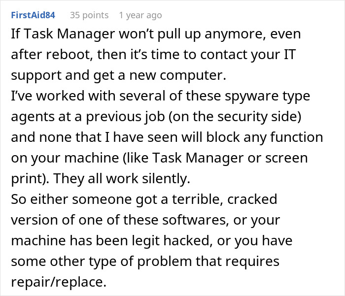 Employee Suspects Boss Is Screenshotting Their Laptop After Noticing Suspicious Blinks, Has Fun With It Employee Suspects Boss Is Screenshotting Their Laptop After Noticing Suspicious Blinks, Has Fun With It