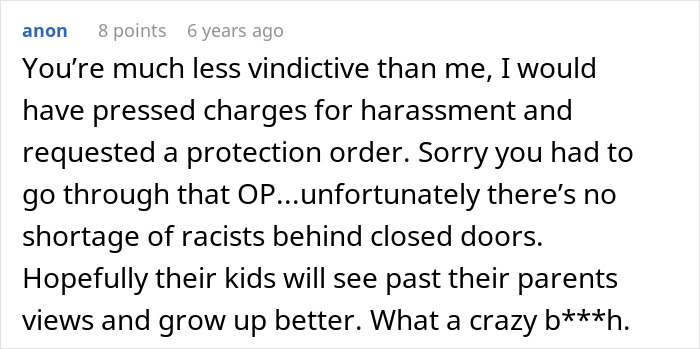 Supportive comment suggesting legal action for harassment against an unhinged mom who calls the police Supportive comment suggesting legal action for harassment against an unhinged mom who calls the police