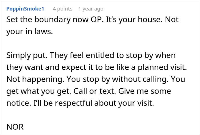 A comment supporting a DIL setting boundaries after MIL shames DIL for not wearing a bra at home.