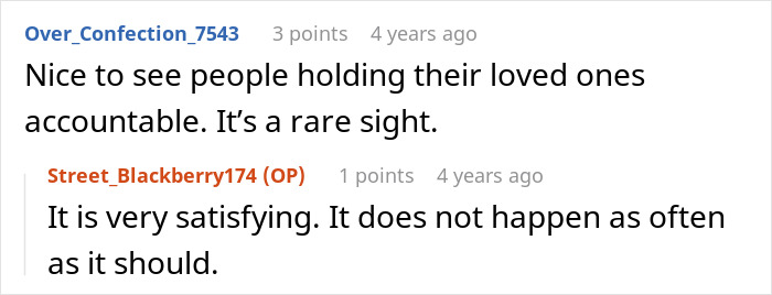Users comment on holding people accountable during a petty revenge story about an engagement.