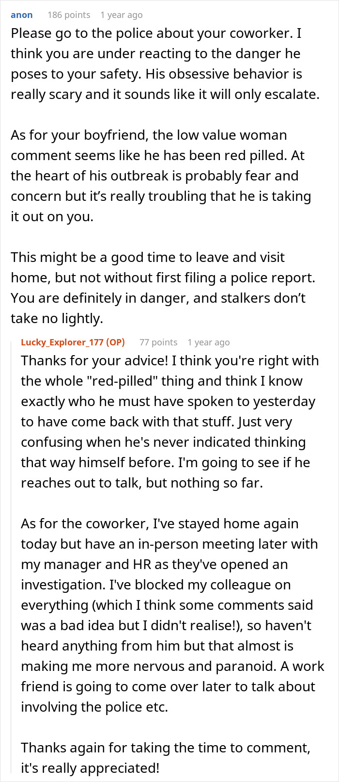 Guy Acts Like It's GF's Fault Her Male Coworker Is Obsessed With Her, She Doesn't See The Red Flags Guy Acts Like It's GF's Fault Her Male Coworker Is Obsessed With Her, She Doesn't See The Red Flags
