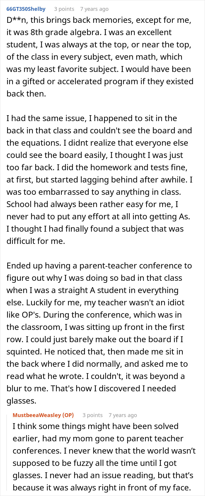 Nearsighted Student Asks To Sit Closer To The Board, Math Teacher Writes A Big Red “NO!” Nearsighted Student Asks To Sit Closer To The Board, Math Teacher Writes A Big Red “NO!”