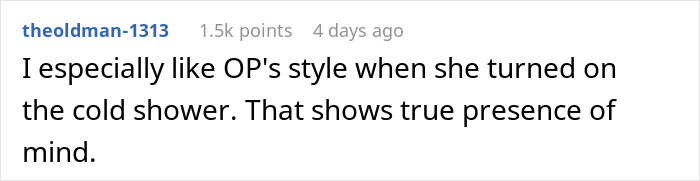 A comment praising OP for turning on the cold shower. Unfamiliar shoes and panicking BF context. A comment praising OP for turning on the cold shower. Unfamiliar shoes and panicking BF context.
