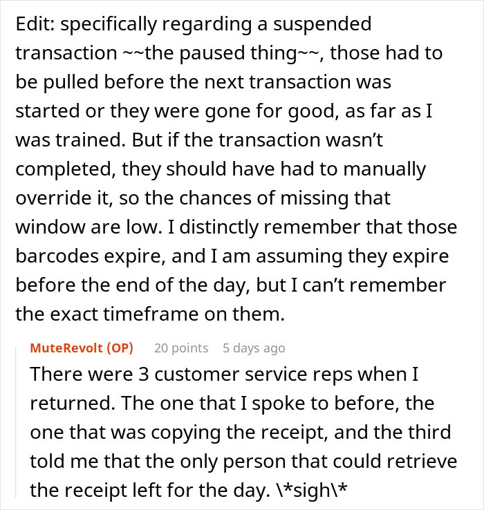 Online comments detailing transaction issues after a woman accidentally forgets to pay at checkout Online comments detailing transaction issues after a woman accidentally forgets to pay at checkout
