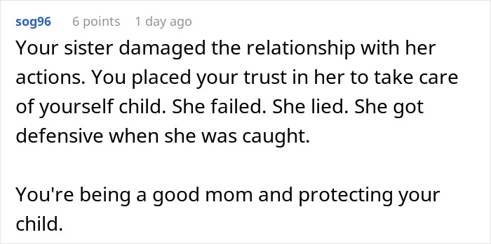 An online user commenting on how the aunt leaves 8yo niece alone at school and damages trust. An online user commenting on how the aunt leaves 8yo niece alone at school and damages trust.