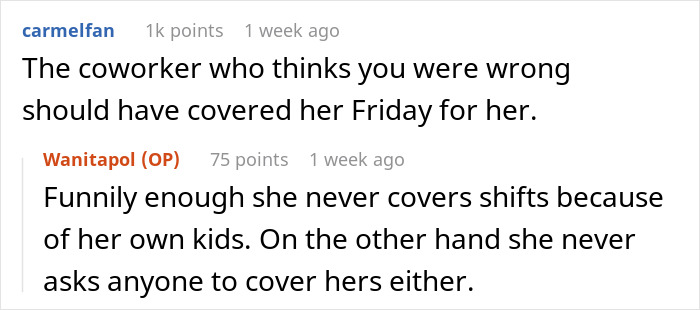 Mom Of Two Tries To Make Her Childcare Problem Her Coworker’s Responsibility, Balks At His Reaction Mom Of Two Tries To Make Her Childcare Problem Her Coworker’s Responsibility, Balks At His Reaction