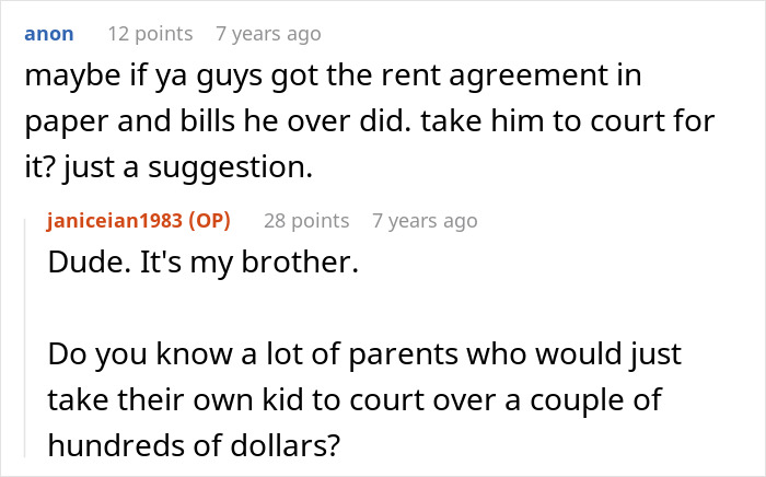 Guy Treats Parents And Brother's Duplex Like His Property, Doesn't Pay Full Rent He Owes Either Guy Treats Parents And Brother's Duplex Like His Property, Doesn't Pay Full Rent He Owes Either