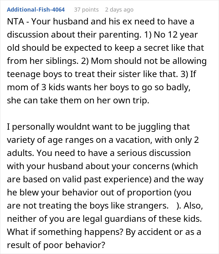 Wife Says No To Husband’s Plan To Bring His Former Stepkids On Their Florida Vacation, He Gets Mad Wife Says No To Husband’s Plan To Bring His Former Stepkids On Their Florida Vacation, He Gets Mad