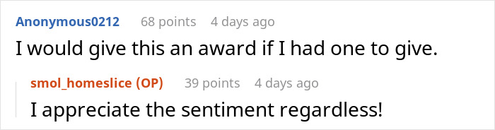 User expressing desire to give an award appreciating the comment User expressing desire to give an award appreciating the comment