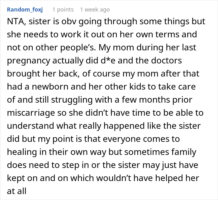 Woman Has Enough Of Sister&rsquo;s Traumatic Birth Story She Mentions All The Time, Fears She Might&rsquo;ve Overreacted
