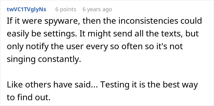 Explanation on spyware sending texts and testing phone settings Explanation on spyware sending texts and testing phone settings