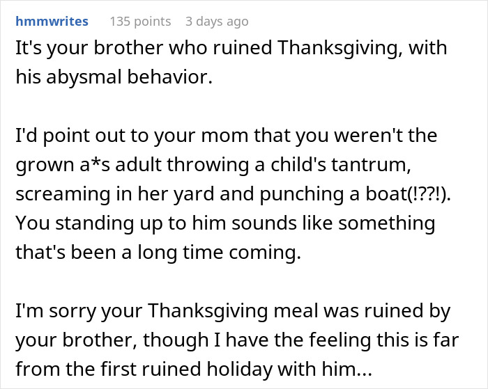 Thanksgiving Turns Into Screamfest After Immature Brother Drives Sister To Snap Back At His Tantrum