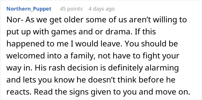 Online reaction supporting a woman whose partner made a rash decision to break up at a wedding. Online reaction supporting a woman whose partner made a rash decision to break up at a wedding.