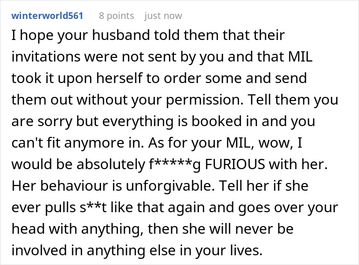 Woman Wants To Bill MIL After Her Surprise Wedding Guests No One Wanted