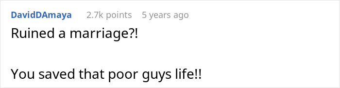 Comment reacting to marriage meltdown triggered by Halloween candy refusal