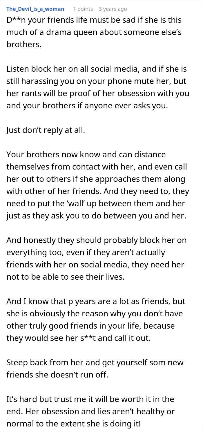 Recommendations for blocking and distancing from toxic friend obsessed with brothers Recommendations for blocking and distancing from toxic friend obsessed with brothers