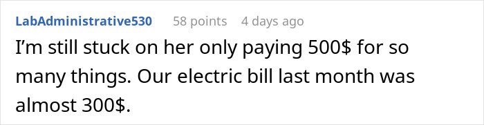 Social media comment about bills in a couple fights over living costs. Social media comment about bills in a couple fights over living costs.