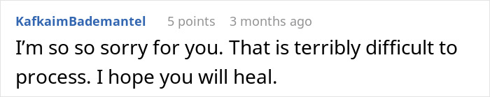 A supportive user comment expressing sympathy to a woman uncovering lies after a difficult breakup. A supportive user comment expressing sympathy to a woman uncovering lies after a difficult breakup.