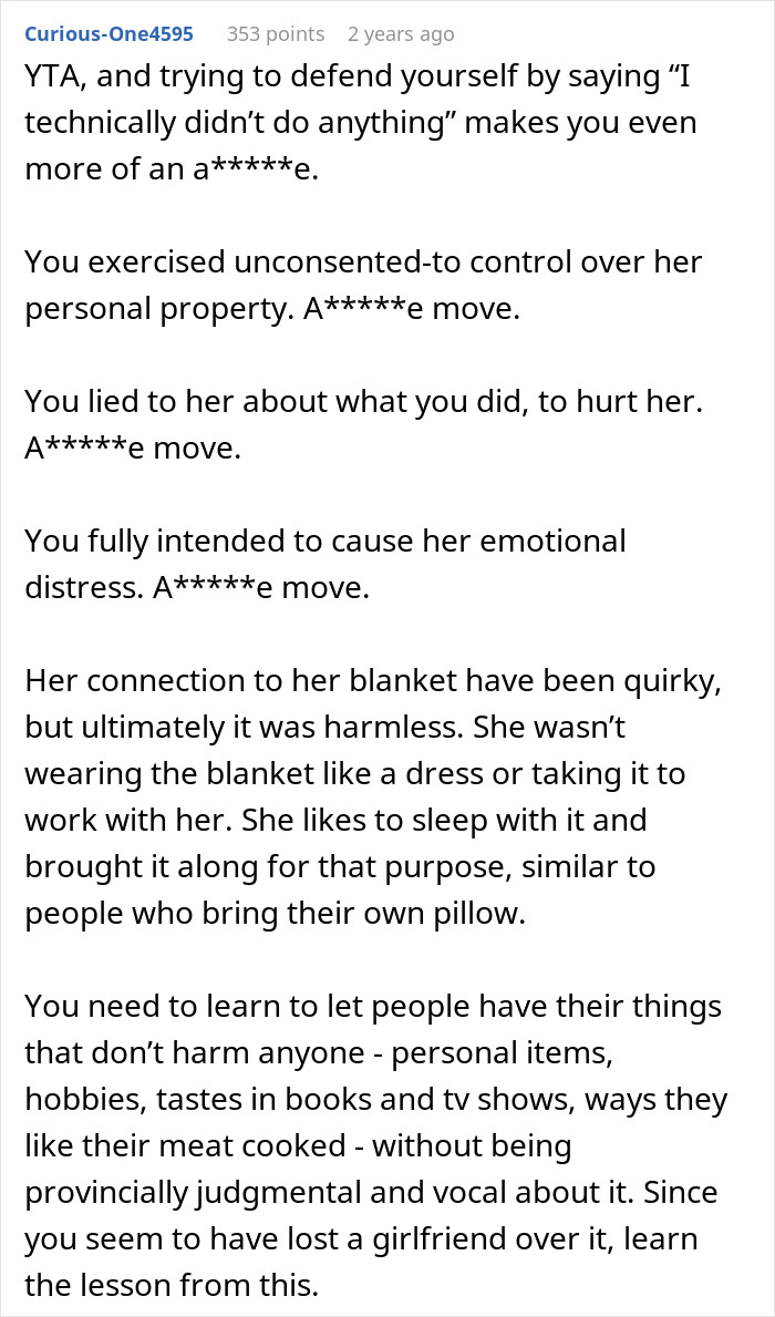 Man Comes To The Internet To Complain About GF’s Attachment To Her Blanket, She Gives A Savage Response Man Comes To The Internet To Complain About GF’s Attachment To Her Blanket, She Gives A Savage Response