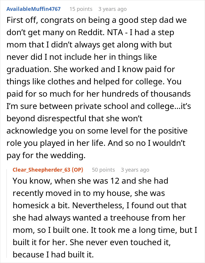 Stepdaughter Makes Sure Stepdad Knows She Hates Him, Still Shocked He Might Not Fund Her Wedding Stepdaughter Makes Sure Stepdad Knows She Hates Him, Still Shocked He Might Not Fund Her Wedding