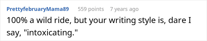 User complimenting the story about a bridezilla ruining hotel rooms