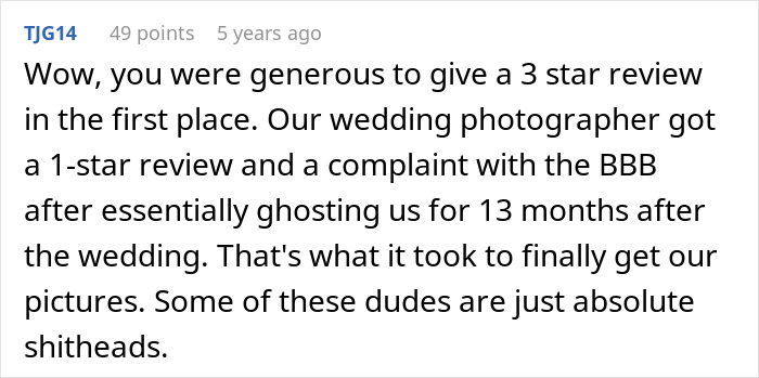 Couple Leaves Photographer A 3-Star Review, Then Gets A Response They Never Expected