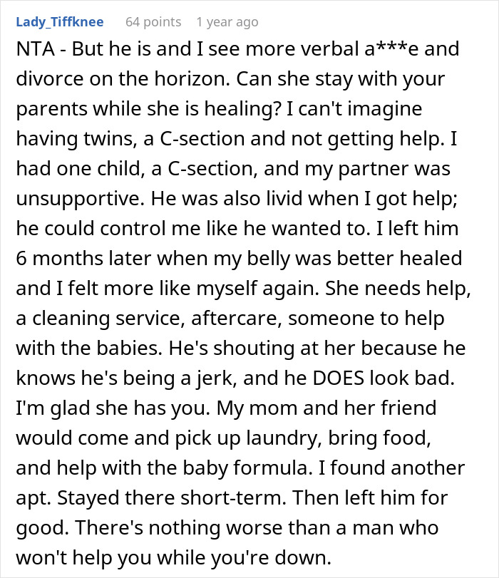 Sis Comes To Aid Postpartum Mom With Household Chores, BIL Says Wife Should Handle It Herself