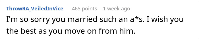Comment expressing sympathy for woman with unfaithful husband