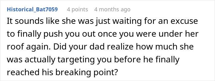 A online comment discussing dad reaching his breaking point with grounds for divorce.