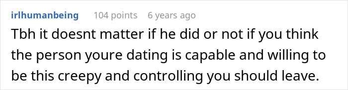 Comment advising to leave if partner is controlling and untrustworthy after cheating Comment advising to leave if partner is controlling and untrustworthy after cheating