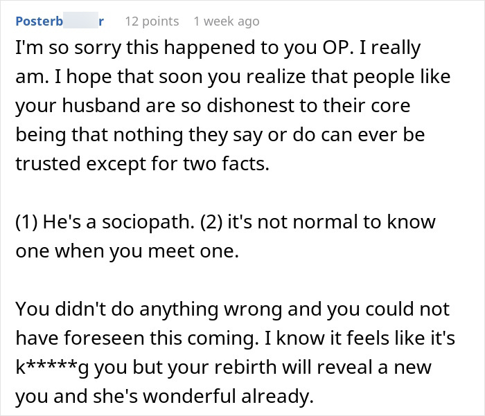 Comment calling husband a sociopath and dishonest in marriage fears dating app profile