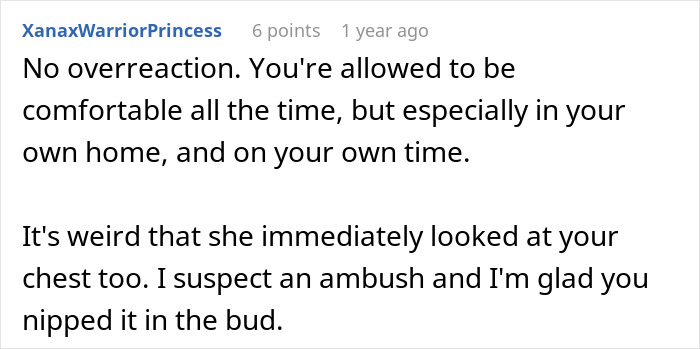 A comment about a woman who kicks out in-laws after MIL shames DIL.