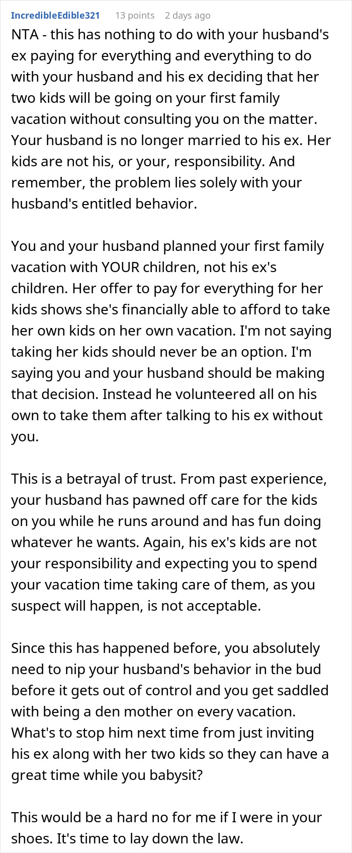 Wife Says No To Husband’s Plan To Bring His Former Stepkids On Their Florida Vacation, He Gets Mad Wife Says No To Husband’s Plan To Bring His Former Stepkids On Their Florida Vacation, He Gets Mad