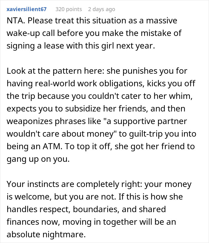 Woman Has The Audacity To Make BF Pay For Her Friend&rsquo;s Vacation After She Kicked Him Off Of It