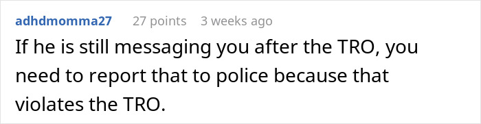A comment offering legal advice on a TRO involving a guy who waits 20 years to tell his bestie he loves her A comment offering legal advice on a TRO involving a guy who waits 20 years to tell his bestie he loves her
