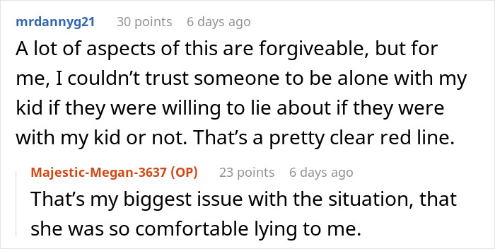 Reddit post highlighting trust issues when an aunt leaves her niece alone at school Reddit post highlighting trust issues when an aunt leaves her niece alone at school