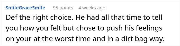 User response calling out a guy who waits to tell bestie he loves her on the day she gets engaged. User response calling out a guy who waits to tell bestie he loves her on the day she gets engaged.
