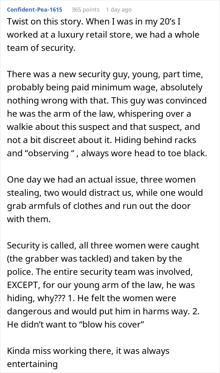 Luxury retail store security team catches shoplifters except young security guard Luxury retail store security team catches shoplifters except young security guard