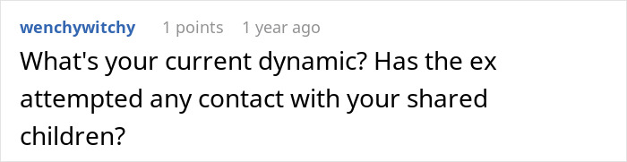 A comment asking about family dynamics and contact following a secret affair scandal. A comment asking about family dynamics and contact following a secret affair scandal.