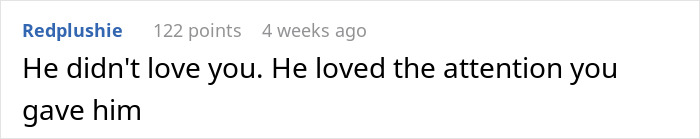 Social media comment on a guy who waits to tell bestie he loves her, saying he only loved her attention. Social media comment on a guy who waits to tell bestie he loves her, saying he only loved her attention.