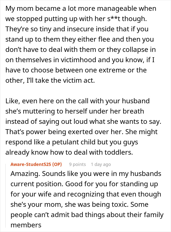 Husband Finally Snaps After Years Of MIL Acting Like The Family Manager And Disrespecting Wife Husband Finally Snaps After Years Of MIL Acting Like The Family Manager And Disrespecting Wife