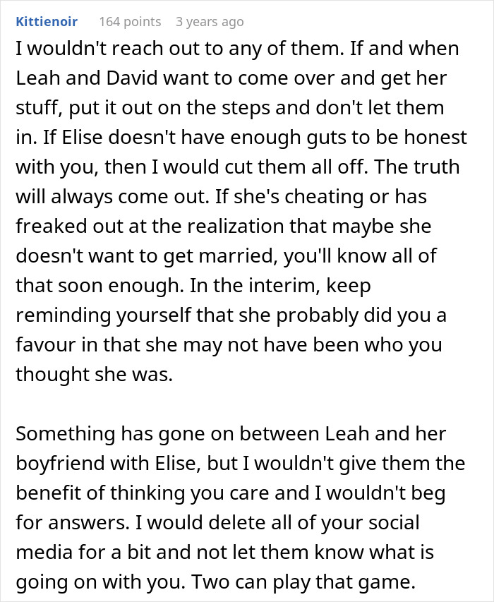 An online user giving relationship advice after a proposal turned nightmare due to a disappearing act.